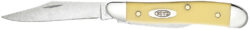 Case 00030 Peanut  2.10"/1.53" Folding Clip/Pen Plain Tumble Polish Chrome Vanadium Blade/Smooth Yellow Synthetic Handle